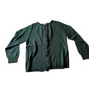 Us Cashmere Women's Green Button-Up Cashmere Sweater